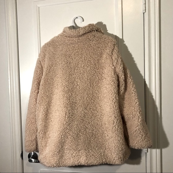 MISSLOOK  Fleece Jacket, Beige/Tan, Size - Picture 2 of 4